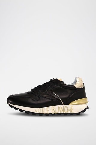 Sapatilhas com plataforma de couro Paris - Preto