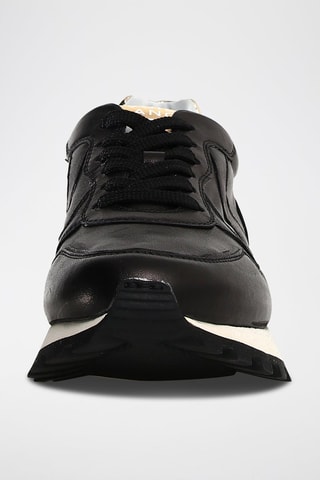 Sapatilhas com plataforma de couro Paris - Preto