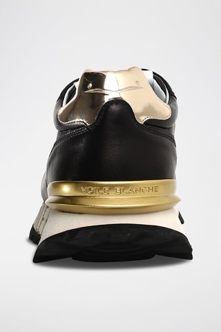 Sapatilhas com plataforma de couro Paris - Preto