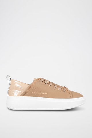Leren Platform Sneakers - Camel 