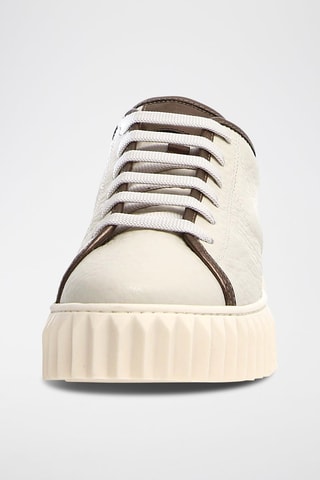 Leren Platform Sneakers - Wit