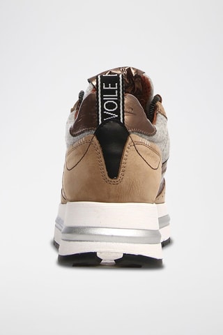 Sapatilhas com plataforma de couro Marple - Castanho