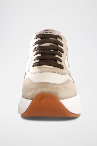 Sapatilhas com plataforma em nobuck Lana - Bege-claro e caqui