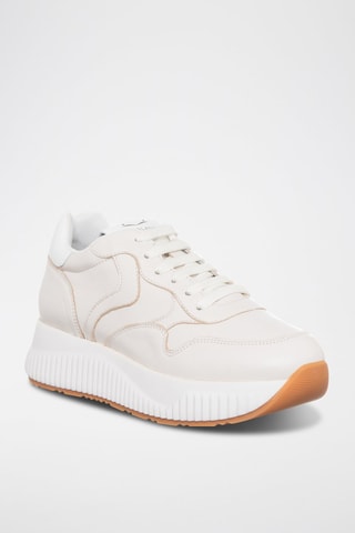 Sapatilhas com plataforma em couro napa Lana - Cru
