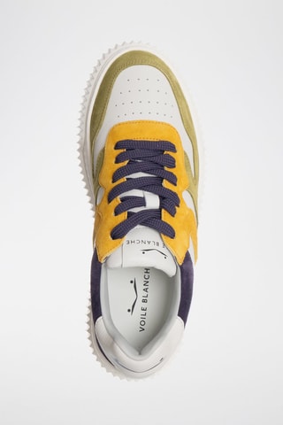 Leren Sneakers Laura- Wit en Geel