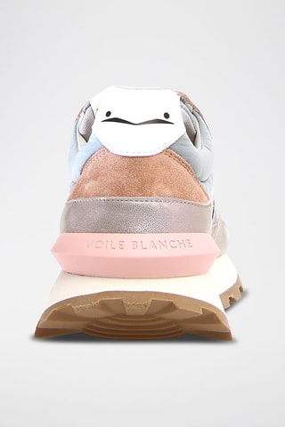 Leren Sneakers Qwark - Zilverkleurig en Donkergrijs