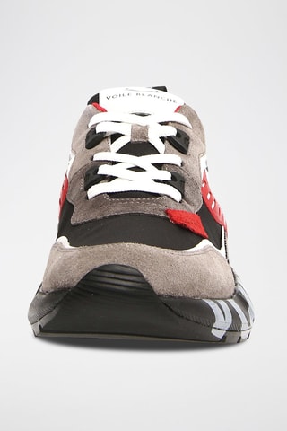 Leren Sneakers ClubB01 - Zwart en Rood