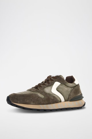 Leren Sneakers Paris Racer - Kaki