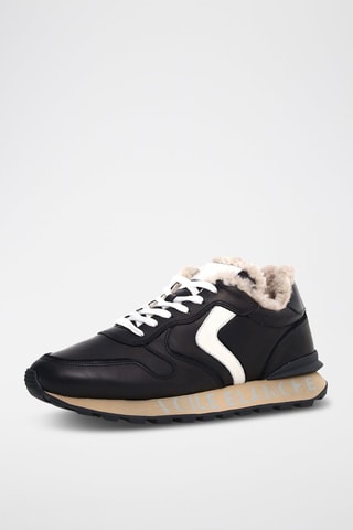 Leren Gevoerde Sneakers - Zwart