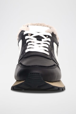 Leren Gevoerde Sneakers - Zwart