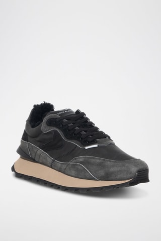 Leren Gevoerde Sneakers - Antraciet