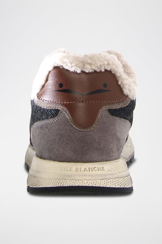 Gevoerde Leren en Wollen Sneakers - Zwart en Bruin