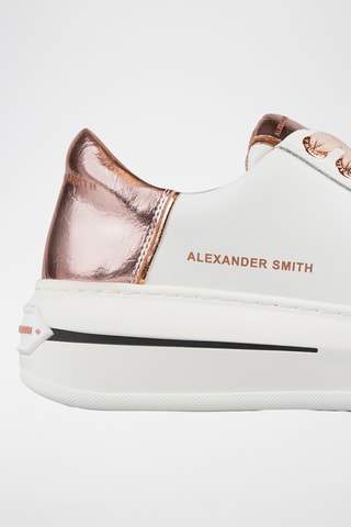 Leren Platform Sneakers Lancaster - Wit en Rosé Goudkleurig