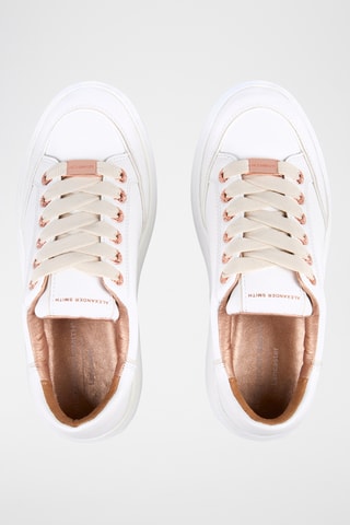 Leren Platform Sneakers Lancaster - Wit en Ivoorkleurig