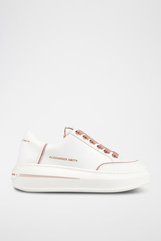 Leren Platform Sneakers Lancaster - Wit en Nude