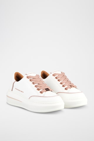 Leren Platform Sneakers Lancaster - Wit en Nude