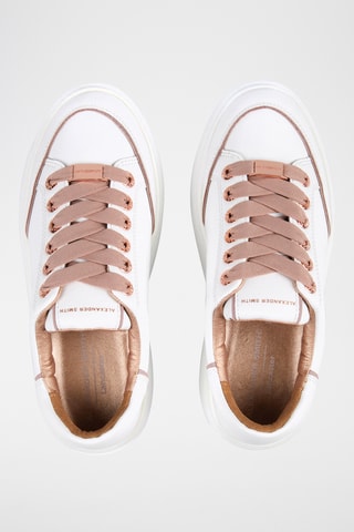 Leren Platform Sneakers Lancaster - Wit en Nude