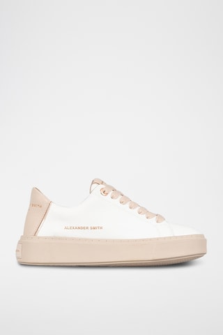 Leren Sneakers London - Wit en Beige