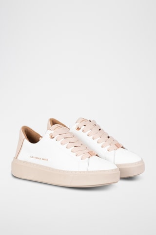 Leren Sneakers London - Wit en Beige