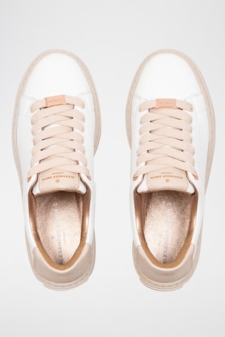 Leren Sneakers London - Wit en Beige