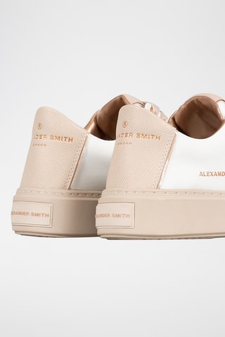 Leren Sneakers London - Wit en Beige