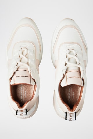 Leren Platform Sneakers Marble - Wit en Lichtroze