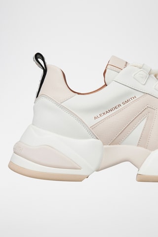 Leren Platform Sneakers Marble - Wit en Lichtroze