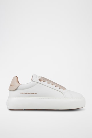 Leren Platform Sneakers Soho - Wit en Beige