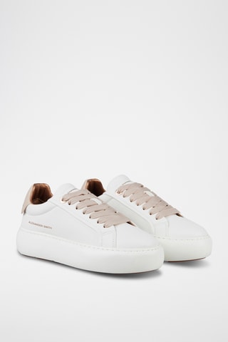 Leren Platform Sneakers Soho - Wit en Beige