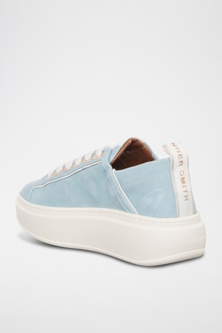 Leren Platform Sneakers Wembley - Lichtblauw