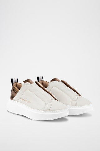 Leren Slip-ons Wembley - Wit en Goudkleurig