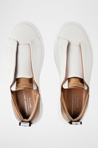 Leren Slip-ons Wembley - Wit en Goudkleurig