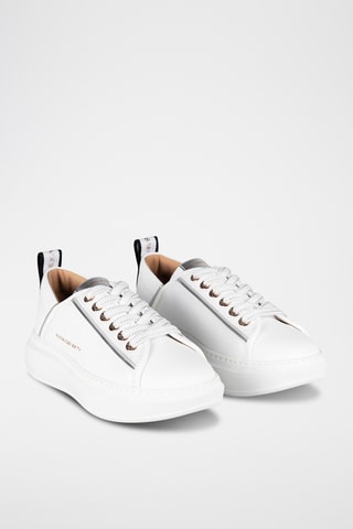 Leren Sneakers Wembley - Wit en Zilverkleurig