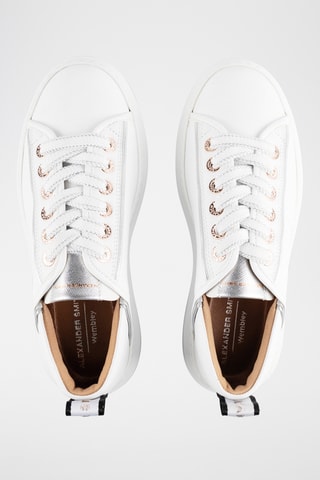 Leren Sneakers Wembley - Wit en Zilverkleurig
