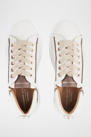 Leren Sneakers Wembley - Wit en Donkerbruin