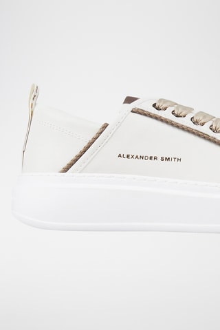 Leren Sneakers Wembley - Wit en Donkerbruin