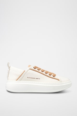 Leren Platform Sneakers Wembley - Wit en Bruin