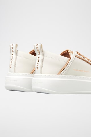 Leren Platform Sneakers Wembley - Wit en Bruin