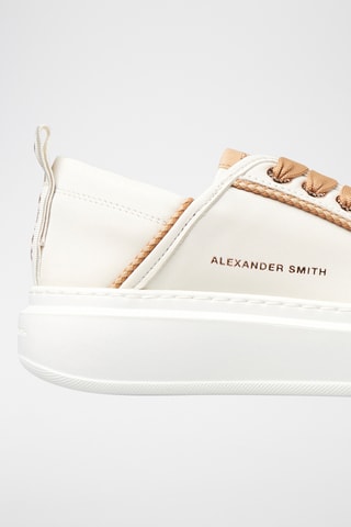 Leren Platform Sneakers Wembley - Wit en Bruin