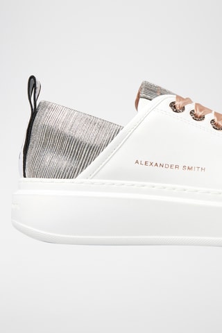 Leren Platform Sneakers Wembley - Wit en Bronskleurig