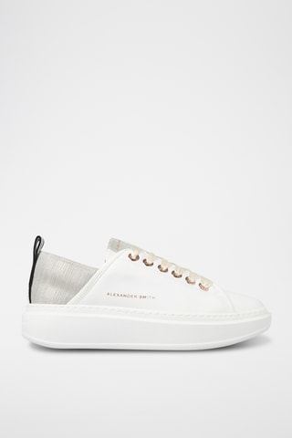 Leren Platform Sneakers Wembley - Wit en Goudkleurig