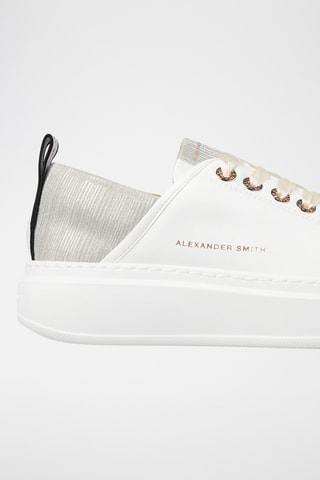 Leren Platform Sneakers Wembley - Wit en Goudkleurig