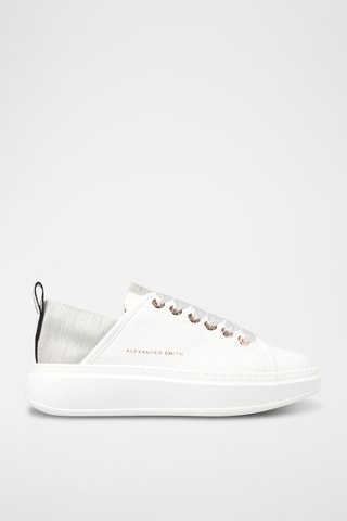 Leren Sneakers Wembley - Wit en Zilverkleurig