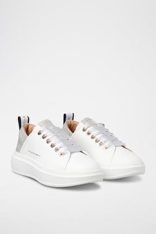 Leren Sneakers Wembley - Wit en Zilverkleurig