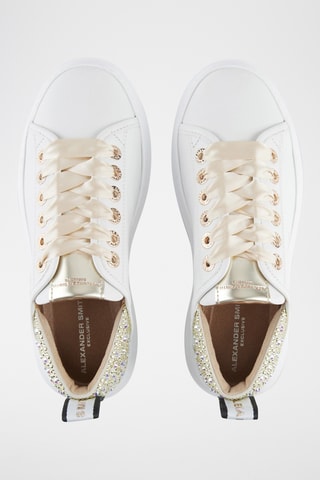 Leren Platform Sneakers Wembley - Wit en Ivoorkleurig