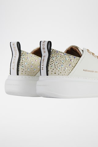 Leren Platform Sneakers Wembley - Wit en Ivoorkleurig