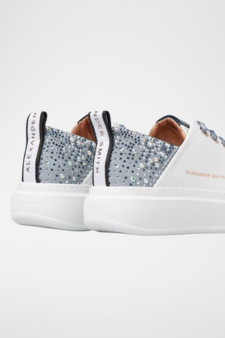 Leren Platform Sneakers Wembley - Wit en Grijs