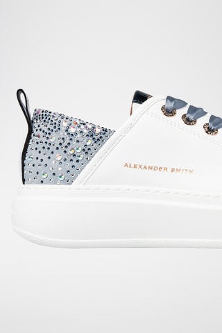 Leren Platform Sneakers Wembley - Wit en Grijs