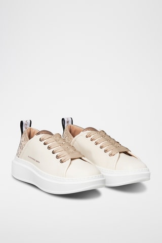 Leren Platform Sneakers Wembley - Ivoorkleurig