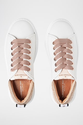 Leren Platform Sneakers Wembley - Wit en Nude